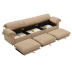 119 Divano a 4 posti in velluto con contenitore - Design Flessibile e Comfort Lussuoso
