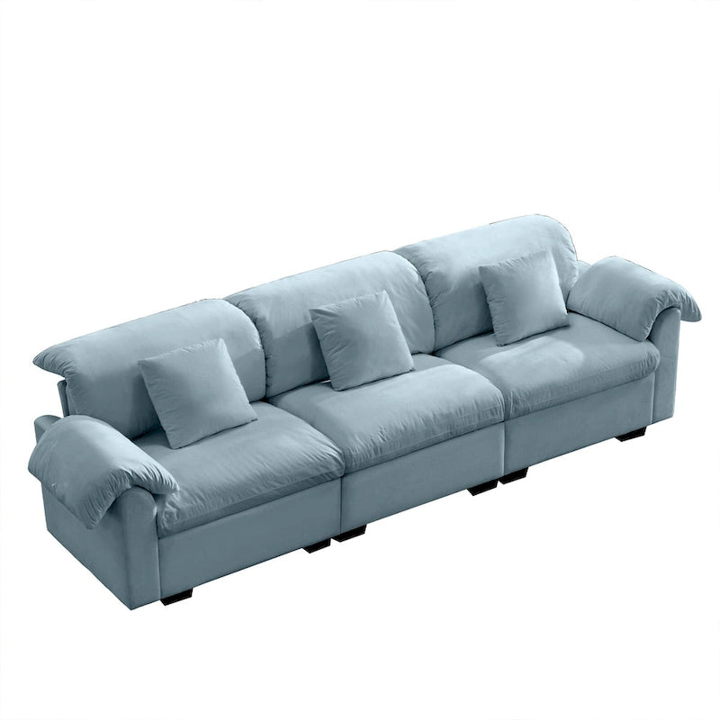 119 Divano a 4 posti in velluto con contenitore - Design Flessibile e Comfort Lussuoso