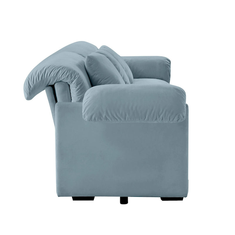 119 Divano a 4 posti in velluto con contenitore - Design Flessibile e Comfort Lussuoso