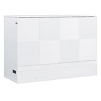 Letto a scomparsa matrimoniale/queen size con ampio cassetto contenitore, letto armadio salvaspazio Murphy con un set di prese e porte USB