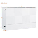 Letto a scomparsa matrimoniale/queen size con ampio cassetto contenitore, letto armadio salvaspazio Murphy con un set di prese e porte USB