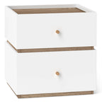 Costway 1/2 PEZZI Comodino Moderno a 2 Cassetti con Spazio Contenitore