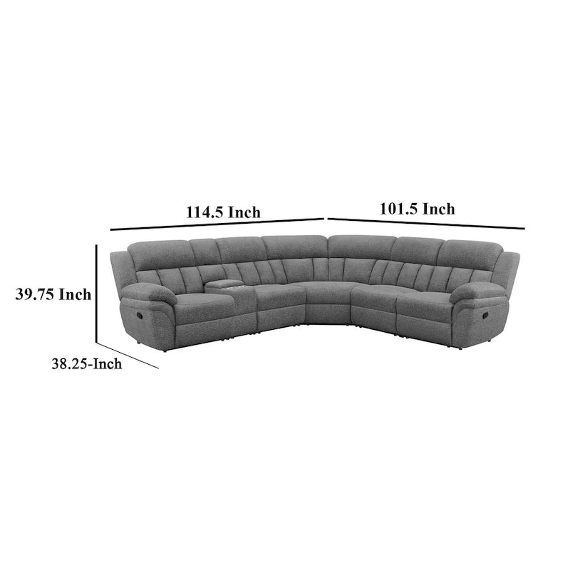 Divano componibile modulare a 6 posti, ciniglia grigio scuro, 3 reclinabili manuali, gel memory foam, prese USB
