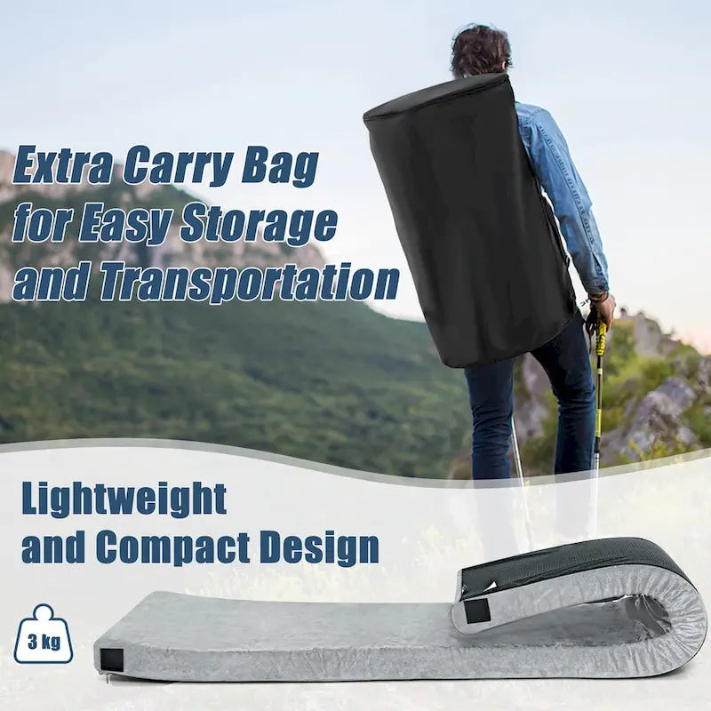 Gymax 72 Materasso da viaggio arrotolabile leggero portatile in memory foam