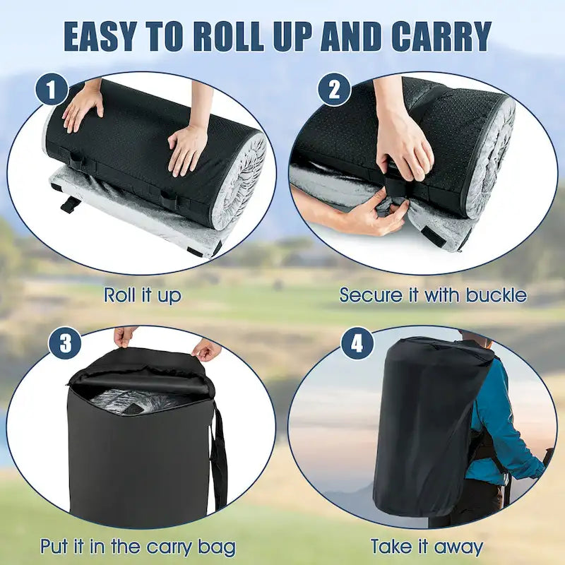 Gymax 72 Materasso da viaggio arrotolabile leggero portatile in memory foam