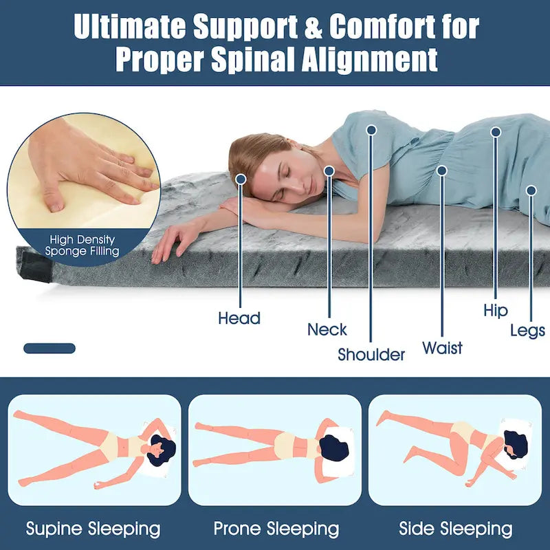 Gymax 72 Materasso da viaggio arrotolabile leggero portatile in memory foam
