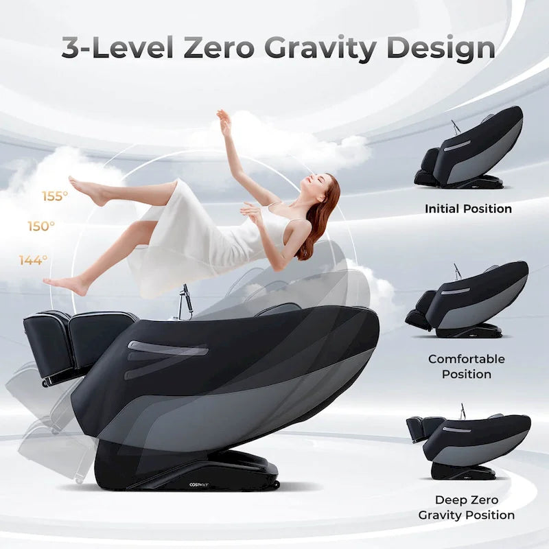 Poltrona massaggiante a gravità zero SL Track per tutto il corpo con calore per la vita, reclinabile, per il relax a casa