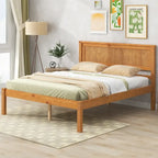 Letto a piattaforma in legno di pino con testiera e supporto a doghe in legno, non è richiesta la rete a molle, facile da montare