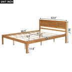 Letto a piattaforma in legno di pino con testiera e supporto a doghe in legno, non è richiesta la rete a molle, facile da montare