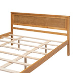 Letto a piattaforma in legno di pino con testiera e supporto a doghe in legno, non è richiesta la rete a molle, facile da montare