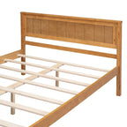 Letto a piattaforma in legno di pino con testiera e supporto a doghe in legno, non è richiesta la rete a molle, facile da montare