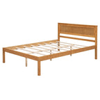 Letto a piattaforma in legno di pino con testiera e supporto a doghe in legno, non è richiesta la rete a molle, facile da montare