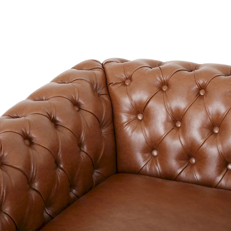 Poltrona in similpelle con capitonné, design classico da club, con bottoni, poltrona da soggiorno