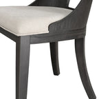 Set da pranzo rotondo da 5 pezzi, tavolo da 54" in legno massello di Hevea e 4 sedie imbottite, grigio cenere o rovere bianco