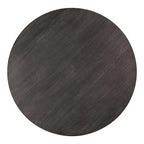 Set da pranzo rotondo da 5 pezzi, tavolo da 54" in legno massello di Hevea e 4 sedie imbottite, grigio cenere o rovere bianco