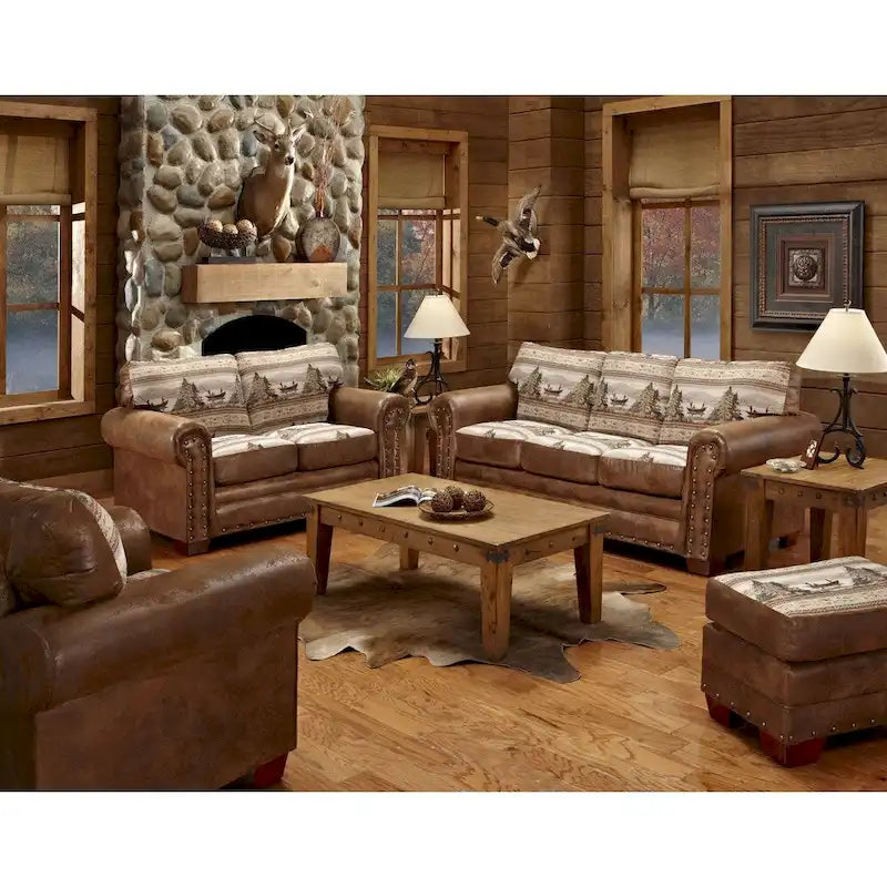 Sedia arazzo in cotone stampato Alpine Lodge