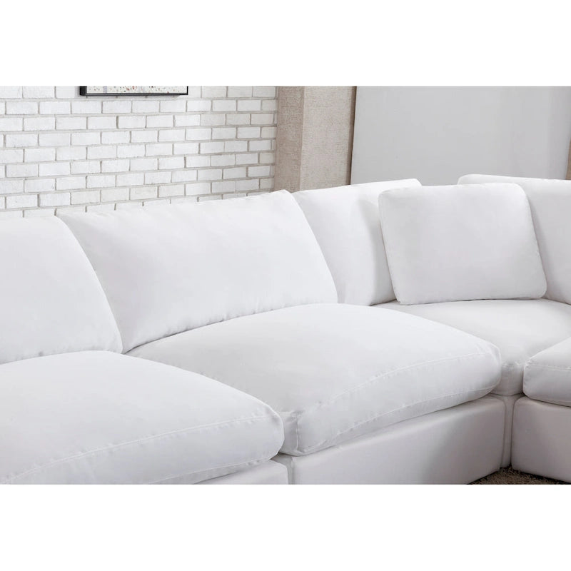 Divano Sezionale Modulare a 6 Pezzi, Cuscini con Imbottitura in Piuma, Stile Contemporaneo, Set da Salotto