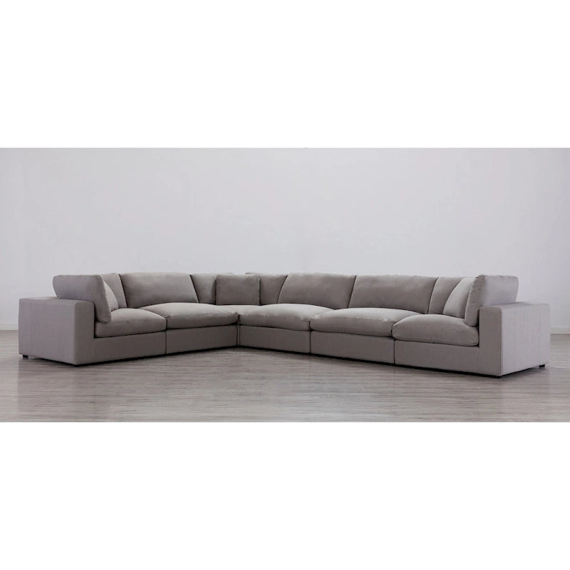 Divano Sezionale Modulare a 6 Pezzi, Cuscini con Imbottitura in Piuma, Stile Contemporaneo, Set da Salotto