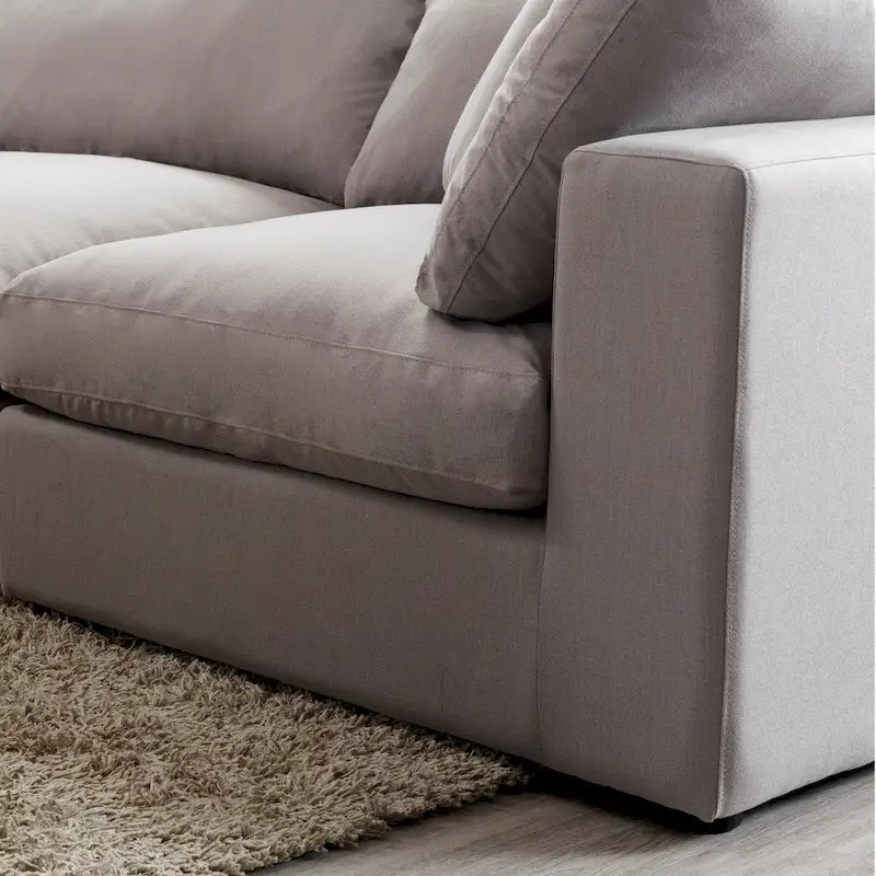 Divano Sezionale Modulare a 6 Pezzi, Cuscini con Imbottitura in Piuma, Stile Contemporaneo, Set da Salotto