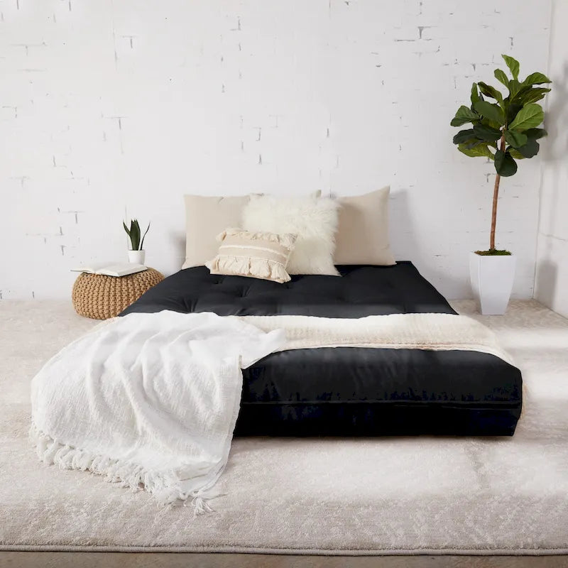 Materasso Futon Trapuntato Queen Size 5 Pollici, Imbottitura in Schiuma, Pieghevole, Convertibile a Divano Letto