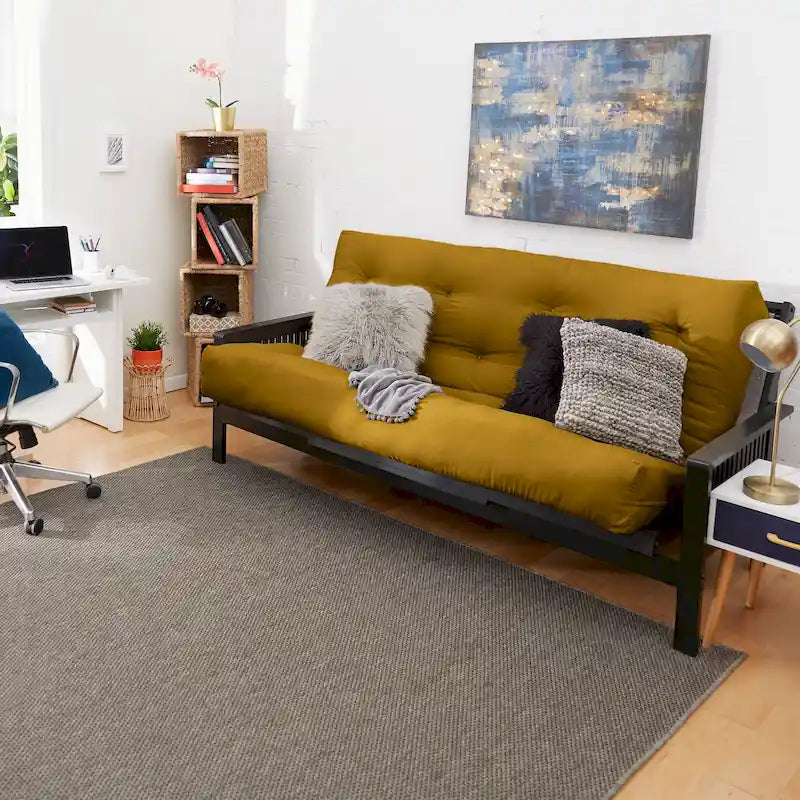 Materasso Futon Trapuntato Queen Size 5 Pollici, Imbottitura in Schiuma, Pieghevole, Convertibile a Divano Letto