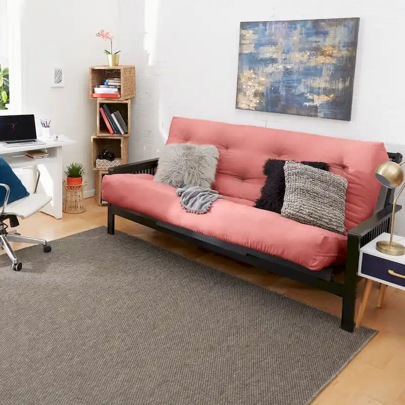 Materasso Futon Trapuntato Queen Size 5 Pollici, Imbottitura in Schiuma, Pieghevole, Convertibile a Divano Letto