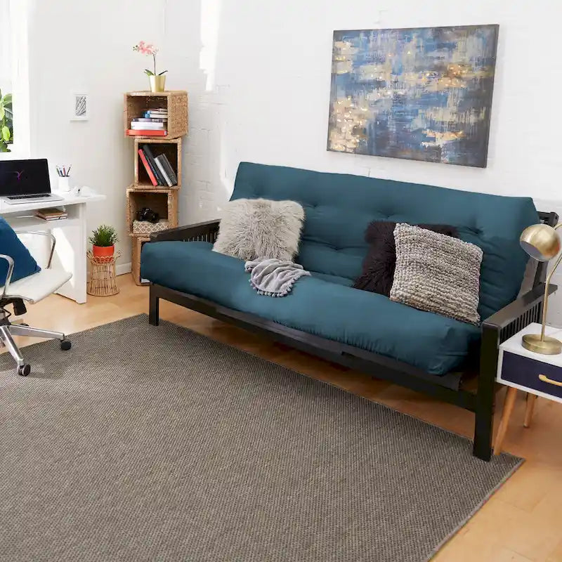 Materasso Futon Trapuntato Queen Size 5 Pollici, Imbottitura in Schiuma, Pieghevole, Convertibile a Divano Letto