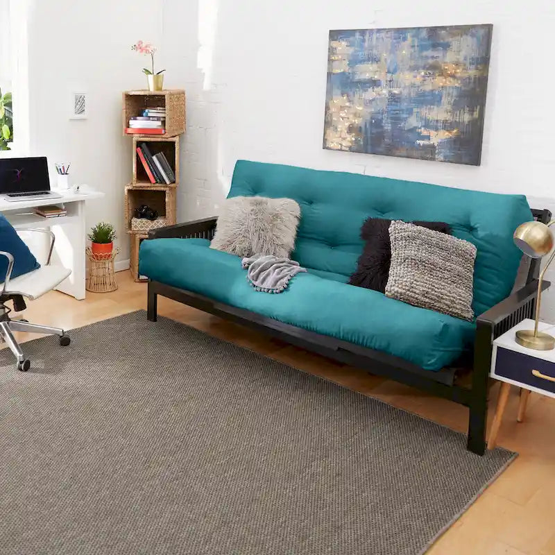 Materasso Futon Trapuntato Queen Size 5 Pollici, Imbottitura in Schiuma, Pieghevole, Convertibile a Divano Letto