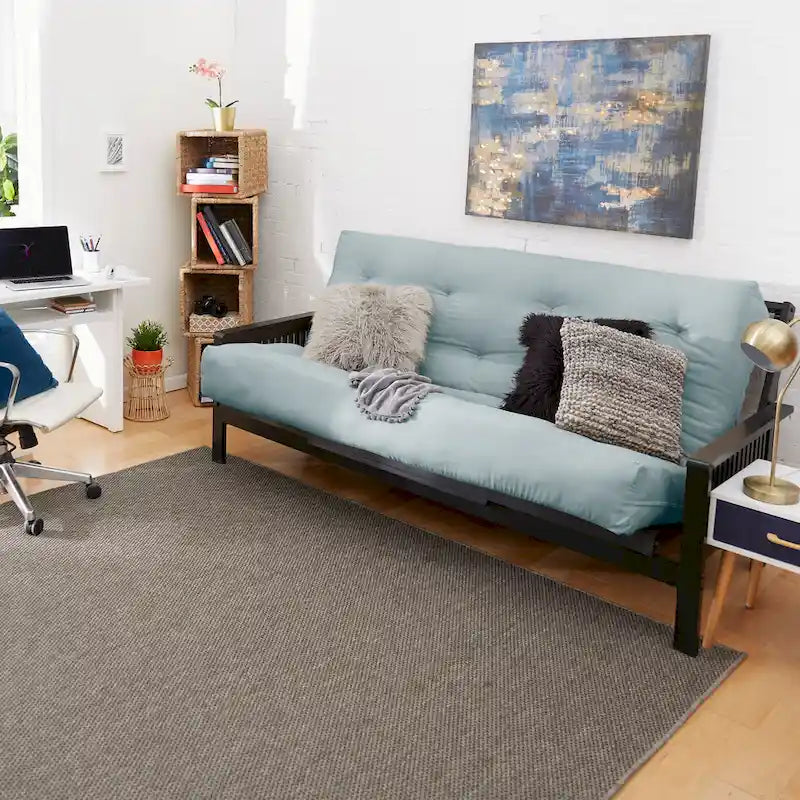 Materasso Futon Trapuntato Queen Size 5 Pollici, Imbottitura in Schiuma, Pieghevole, Convertibile a Divano Letto