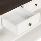 Consolle da 48 pollici con piano in legno massello di pino, tavolo moderno da ingresso/divano con 3 cassetti portaoggetti e 2 ripiani. Facile da montare