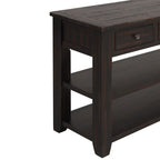 Consolle da 48 pollici con piano in legno massello di pino, tavolo moderno da ingresso/divano con 3 cassetti portaoggetti e 2 ripiani. Facile da montare