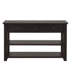 Consolle da 48 pollici con piano in legno massello di pino, tavolo moderno da ingresso/divano con 3 cassetti portaoggetti e 2 ripiani. Facile da montare