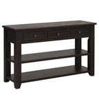 Consolle da 48 pollici con piano in legno massello di pino, tavolo moderno da ingresso/divano con 3 cassetti portaoggetti e 2 ripiani. Facile da montare