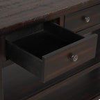Consolle da 48 pollici con piano in legno massello di pino, tavolo moderno da ingresso/divano con 3 cassetti portaoggetti e 2 ripiani. Facile da montare