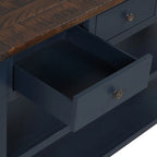 Consolle da 48 pollici con piano in legno massello di pino, tavolo moderno da ingresso/divano con 3 cassetti portaoggetti e 2 ripiani. Facile da montare