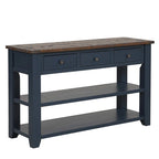 Consolle da 48 pollici con piano in legno massello di pino, tavolo moderno da ingresso/divano con 3 cassetti portaoggetti e 2 ripiani. Facile da montare