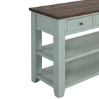 Consolle da 48 pollici con piano in legno massello di pino, tavolo moderno da ingresso/divano con 3 cassetti portaoggetti e 2 ripiani. Facile da montare