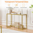 Consolle moderna in vetro temperato, tavolo da ingresso/veranda, struttura in metallo, design sottile