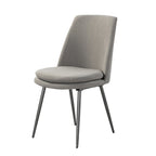 Set di 2 sedie da pranzo moderne contemporanee con gambe in metallo, seduta imbottita, cucina e sala da pranzo