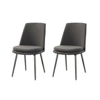 Set di 2 sedie da pranzo moderne contemporanee con gambe in metallo, seduta imbottita, cucina e sala da pranzo