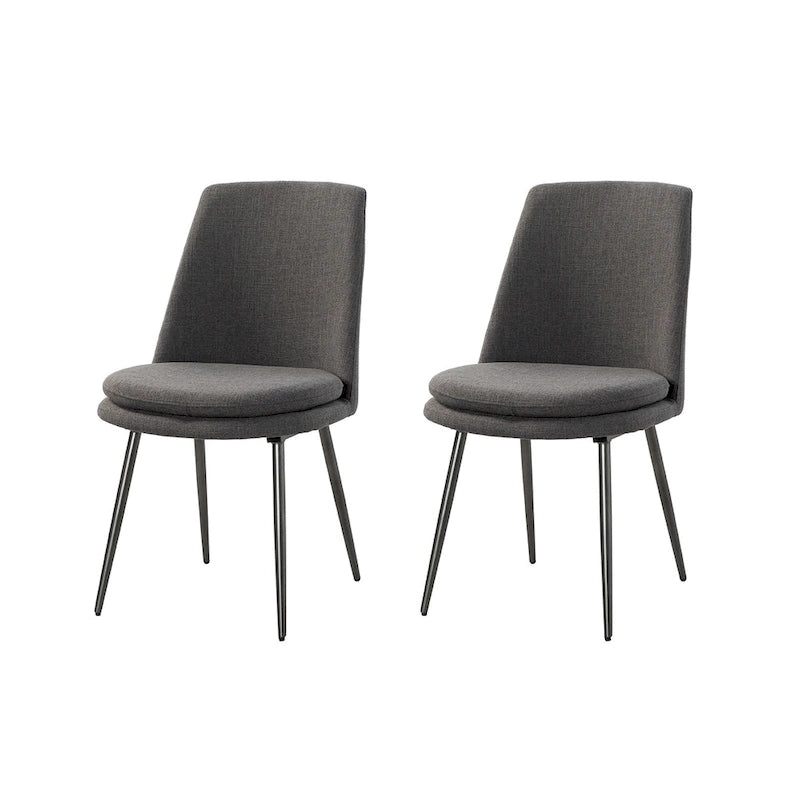 Set di 2 sedie da pranzo moderne contemporanee con gambe in metallo, seduta imbottita, cucina e sala da pranzo