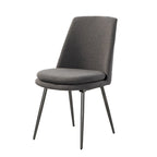 Set di 2 sedie da pranzo moderne contemporanee con gambe in metallo, seduta imbottita, cucina e sala da pranzo