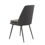 Set di 2 sedie da pranzo moderne contemporanee con gambe in metallo, seduta imbottita, cucina e sala da pranzo