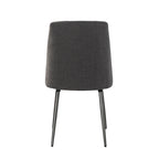 Set di 2 sedie da pranzo moderne contemporanee con gambe in metallo, seduta imbottita, cucina e sala da pranzo