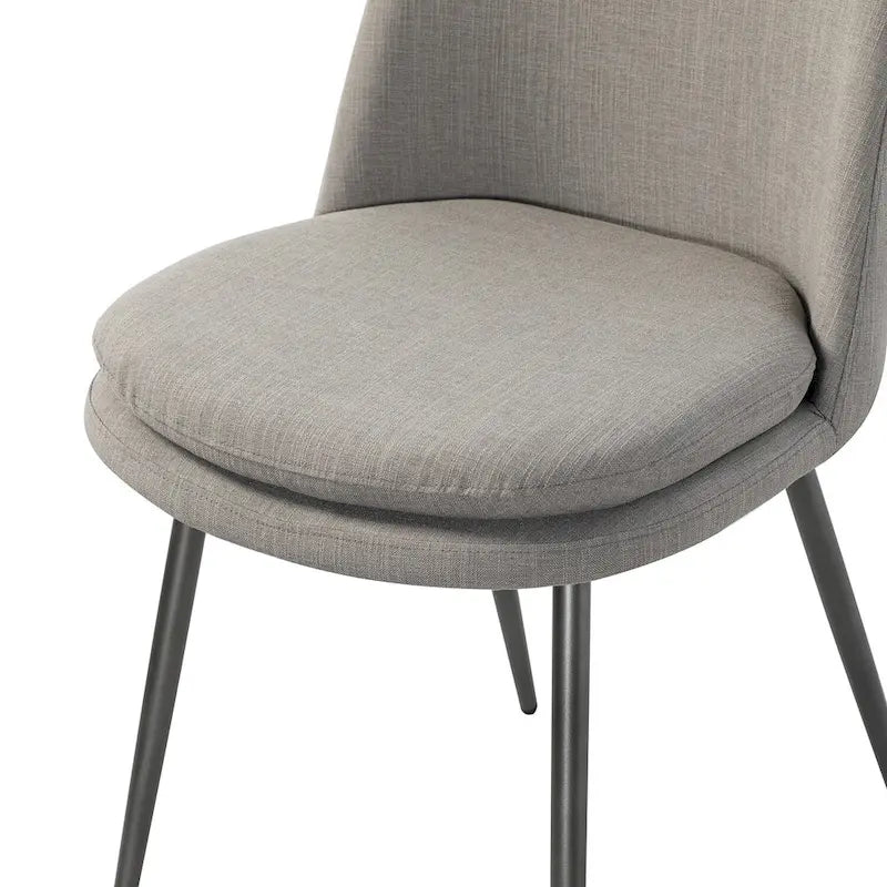 Set di 2 sedie da pranzo moderne contemporanee con gambe in metallo, seduta imbottita, cucina e sala da pranzo