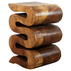 Tavolino d'appoggio Haussmann Wood Wave Verve Accent Snake 12x14x20 pollici H Olio di noce - 12 x 14 x 20