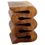 Tavolino d'appoggio Haussmann Wood Wave Verve Accent Snake 12x14x20 pollici H Olio di noce - 12 x 14 x 20