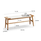 Panca da pranzo, panca da letto in legno di rovere naturale per sala da pranzo, camera da letto