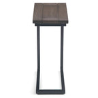 Tavolino laterale a C industriale in metallo massiccio largo 45 cm, tavolino da divano, complemento d'arredo per soggiorno
