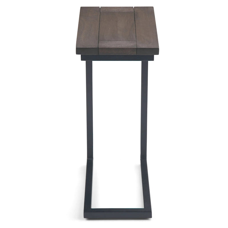 Tavolino laterale a C industriale in metallo massiccio largo 45 cm, tavolino da divano, complemento d'arredo per soggiorno